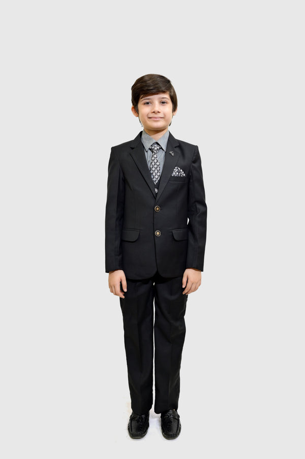 Boys 4-Piece Formal Suiting Set - Black