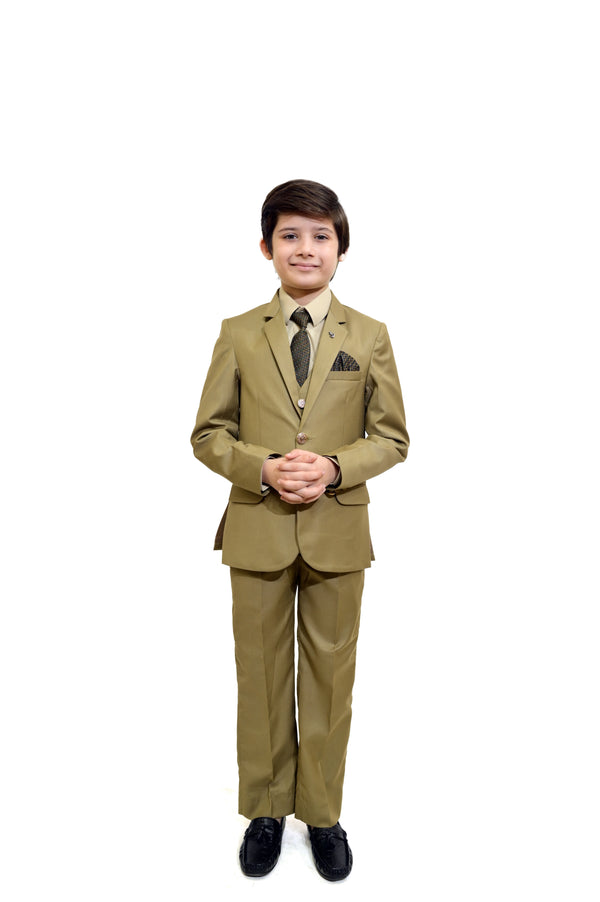 Boys 4-Piece Formal Suiting Set - Sand