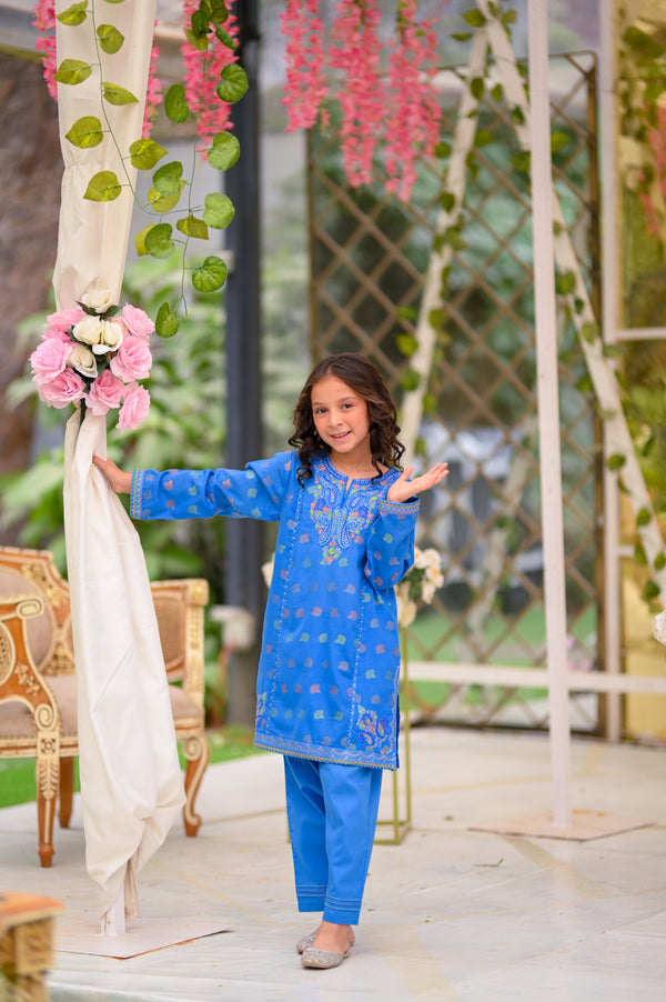 Jacquard Embroidered 2pc Suit 4631