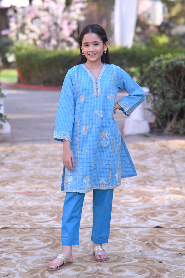 Embroidered 2pc Suit 4587