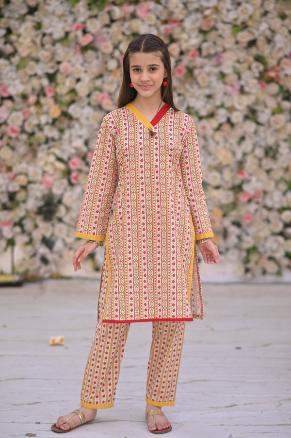 Girls Printed Lawn 2 Piece Suit