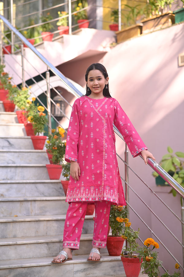 Girls Printed Lawn 2 Piece Suit