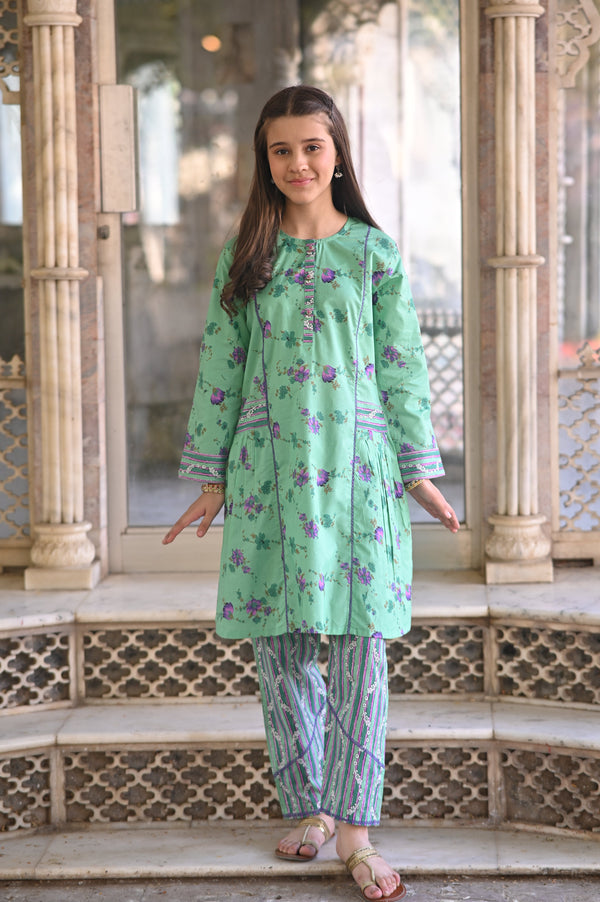 Girls Printed Lawn 2 Piece Suit
